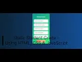Static Student Grade - Using HTML CSS JavaScript