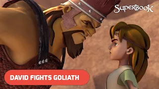 David Fights Goliath Clip from A Giant Adventure Superbook S01 E06