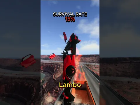 Chance of Survival with different  Cars🔥🔥#games  #gaming #cars  #crash #beamngdrive #italianbrainrot