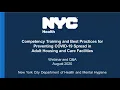 Competency Training and Best Practices for Preventing COVID-19 Spread in Adult Care Facilities