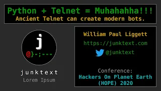 Python Telnet Muhahahha HOPE 2020
