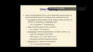 Lecture on Data Preprocessing