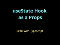 The useState Hook as a Props In React with Typescript