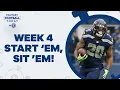 Fantasy Week 4 Starts Sits BEST matchups Players to AVOID Fantasy Football Today in 5 Podcast