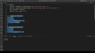Tip Calculator - Problem Set 0 CS50 s Introduction to Programming with Python