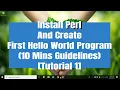 Perl Install Perl And Create First Hello World Program 5 Mins Guidelines Tutorial 1