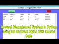 Contact Management System in Python using DB Browser SQlite with Source Code