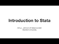 Introduction to Stata Part 2 Data Manipulation