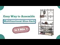 Easy Way to assemble 5 layer shoe Rack with clothes Rack Multifunctional Shoe Rack