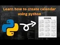 How to create GUI calendar using python