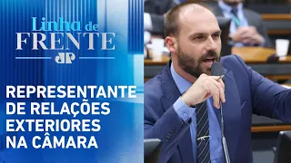 Hugo Motta sobre Eduardo Bolsonaro em comissão: “Não há razão para crise” | LINHA DE FRENTE