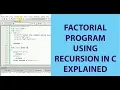 Factorial program using recursion in c