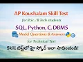 AP Koushalam SQL Python C DBMS Model Questions Answers B Sc B Tech