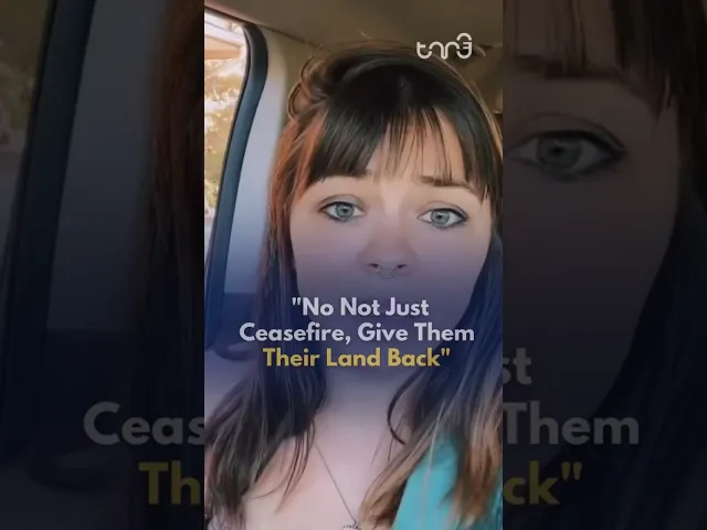 ⁣American influencer argues that Ceasefire is not enough, and Palestinians deserve their land back