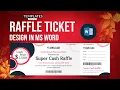 How to Design Raffle Ticket in MS Word Cash Prize Raffle Draw