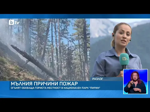 Пожар в Национален парк „Пирин“: Мълния предизвика огнена стихия на 1400 метра височина