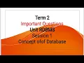 Term2 Important questions of Unit RDBMS Session 1 concept of database