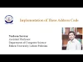 Lecture 13 Three address code implementation Compiler Construction