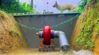 The Man Built An Impressive Mini-Hydroelectric Dam Using Crude, Homemade Tools.