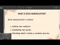 4 Processing User Input and Basic Data Manipulation