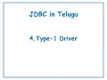 JDBC Type 1 Driver JDBC in Telugu Lecture-4