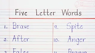 Five Letter Words 60 Five Letter Words