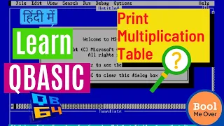 QBasic Tutorial to Print Multiplication Table using FOR NEXT Loop Hindi