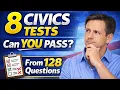 8 Civics Practice Tests 2026 from 128 USCIS Questions for US Citizenship Interview