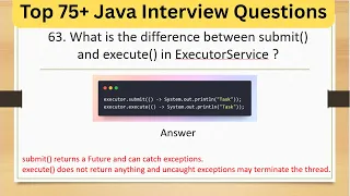 Top 75 Tricky Java Interview Questions Difference between submit vs execute in ExecutorService