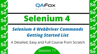 Selenium WebDriver Commands - Getting Started List Selenium 4