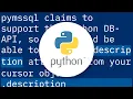 get column names from query result using pymssql