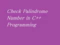 Check Palindrome Number in C Programming