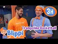 Trampoline Basketball and Indoor Playgorunds at Skyzone Blippi and Meekah Best Friend Adventures
