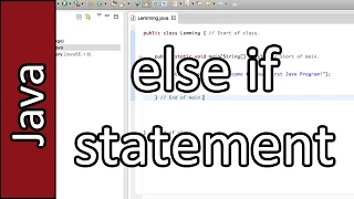 else if statement - Java Programming Tutorial PC Mac 2015