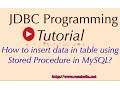 How to insert data in table using Stored Procedure in MySQL