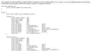 Getting WordPress on an Nginx proxy to work with a subdirectory