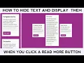 How to make a read more or read less button with HTML CSS AND JAVASCRIPT