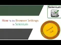 How To Do Browser Settings In Selenium