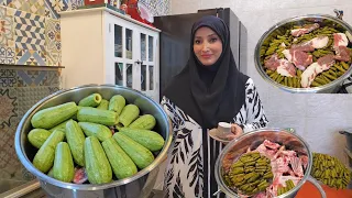 تعالوا نشوف شو تسوقت و طبخت كوسا و ورق عنب 🍲
