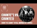 Best Way to Count the Total Number of Rows in a Table COUNT vs COUNT 1