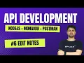 Build a Complete RESTful API with NodeJS Express MongoDB Mongoose Postman edit notes