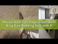 Review WDCOZY Sage Green Quilt King Size Bedding Sets with Pillow Shams Lightweight Soft Bedspread