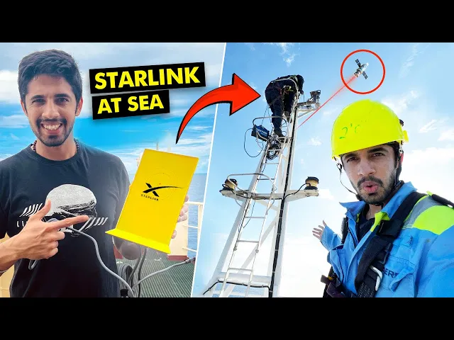 Download MP3 We got ELON MUSK’s Internet on the Ship - Starlink 94mbps speed at Sea!