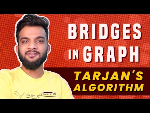 G-55. Bridges in Graph - Using Tarjan's Algorithm of time in and low time - YouTube thumbnail