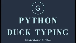 30 Duck Typing Polymorphism in python