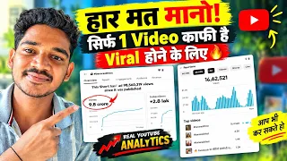 हार मत मानो! सिर्फ 1 Video काफी है Viral होने के लिए 🔥 | My Real YouTube Analytics Proof