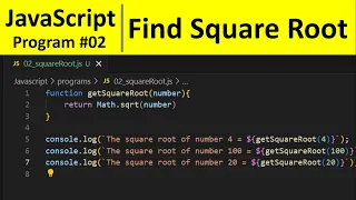 JavaScript Program 2 - Find Square Root of a Number in JavaScript Programming For Beginners