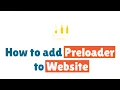 How to add Preloader to Website Using HTML CSS and JavaScript