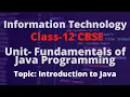 INTRODUCTION TO JAVA TERM 2 INFORMATION TECHNOLOGY CLASS-12 IT 802 UNIT-3FUNDAMENTALS OF JAVA