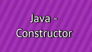 Java Constructor
